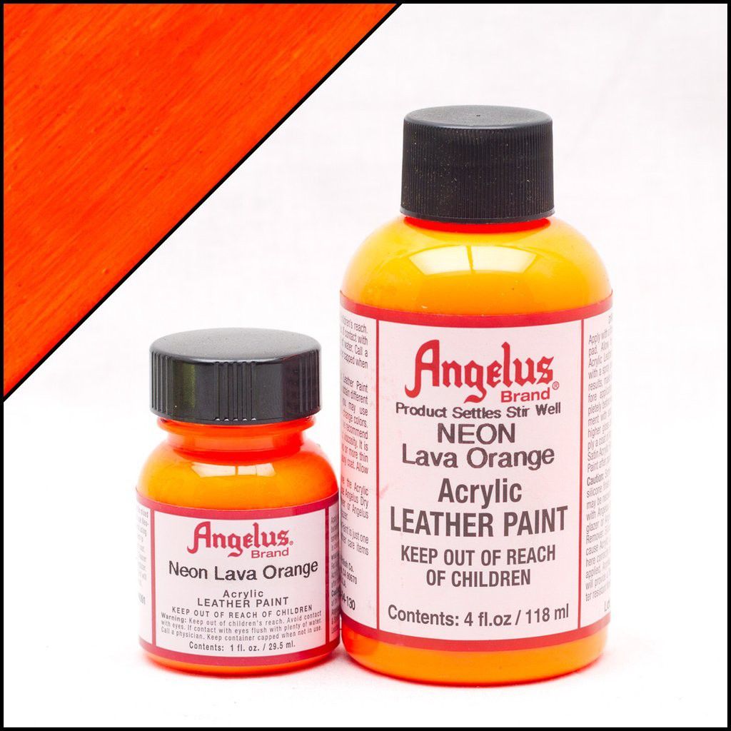 Angelus Leather Paint 1 oz Neon Lava Orange