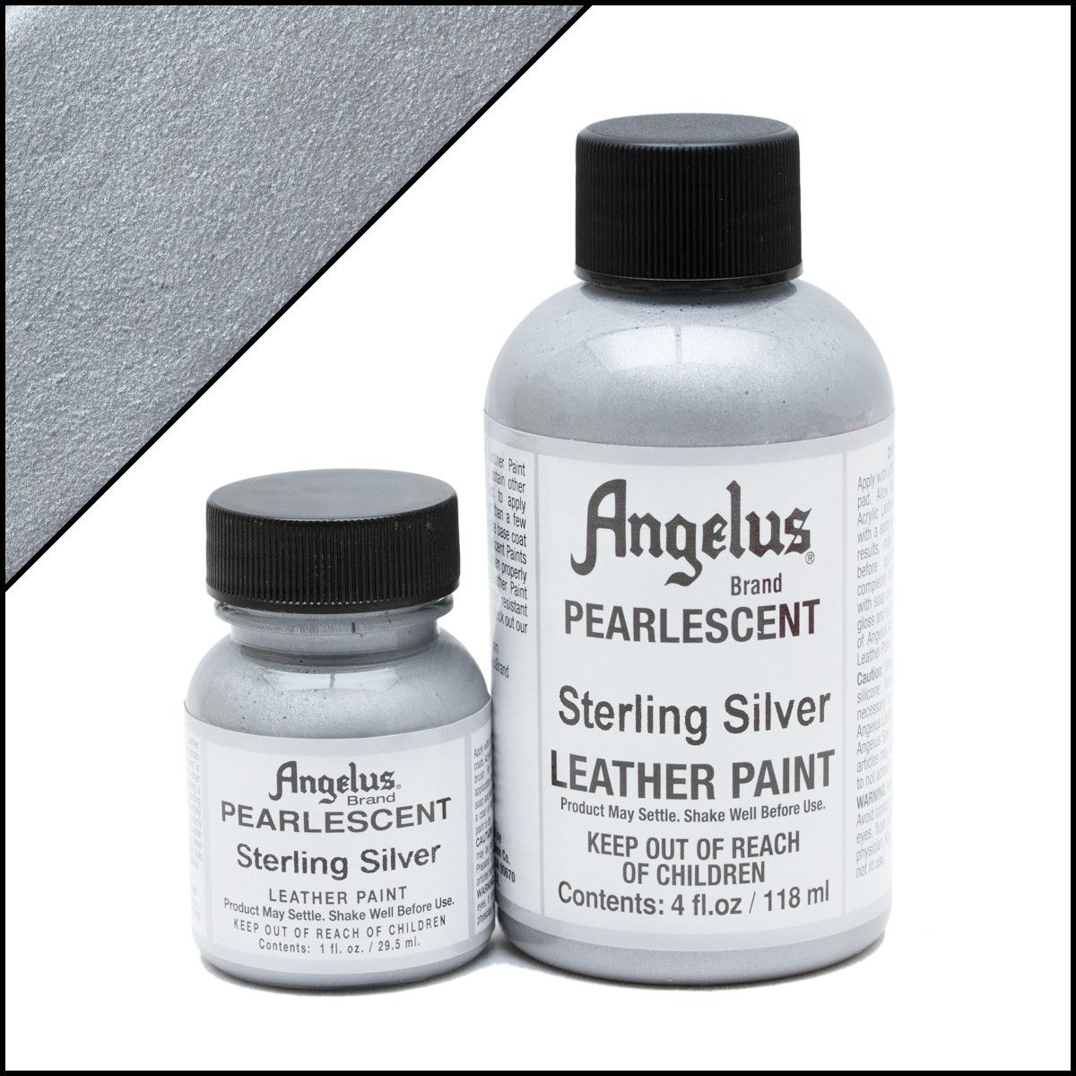 Enhance your Life by Angelus Pearlescent Acrylic Paint Sterling Silver #454  29Ml For Leather, Vinyl, Fabric 958