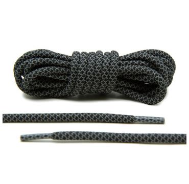 Laces reflective 3M inverse black rope 
