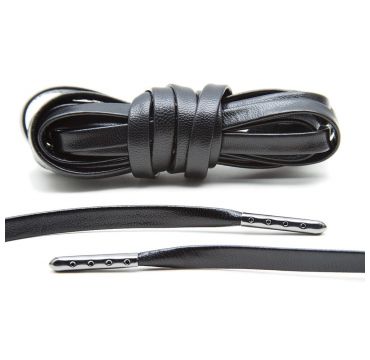 Laces luxury leather black/gunmetal plated