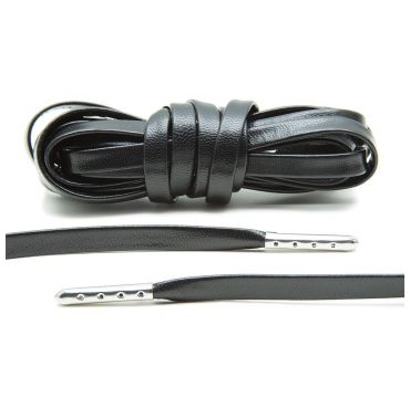Laces luxury leather black/silver plated